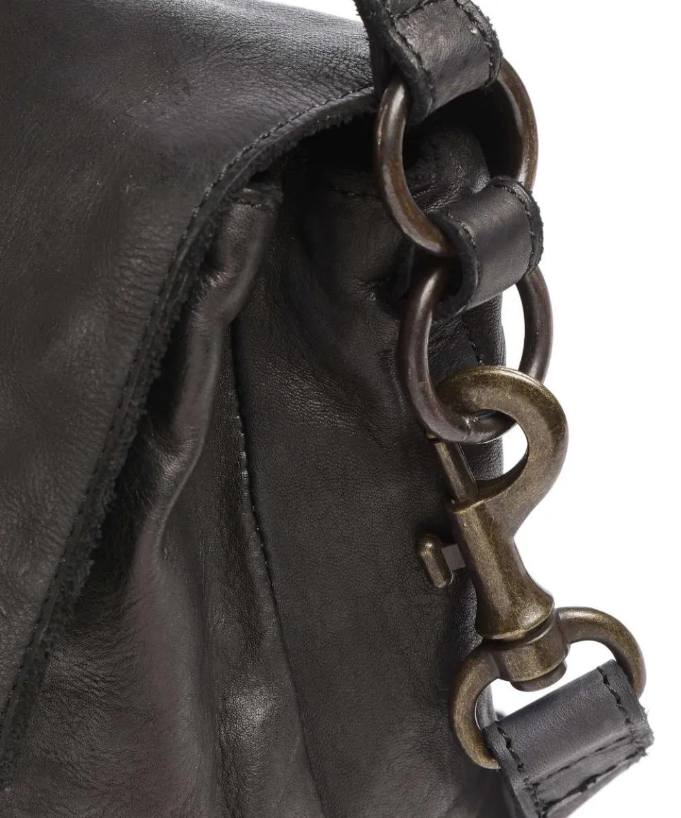 Submarine Schultertasche Rindsleder schwarz