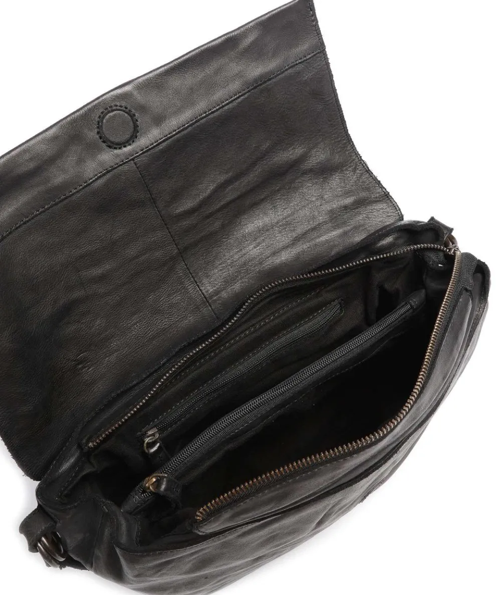 Submarine Schultertasche Rindsleder schwarz