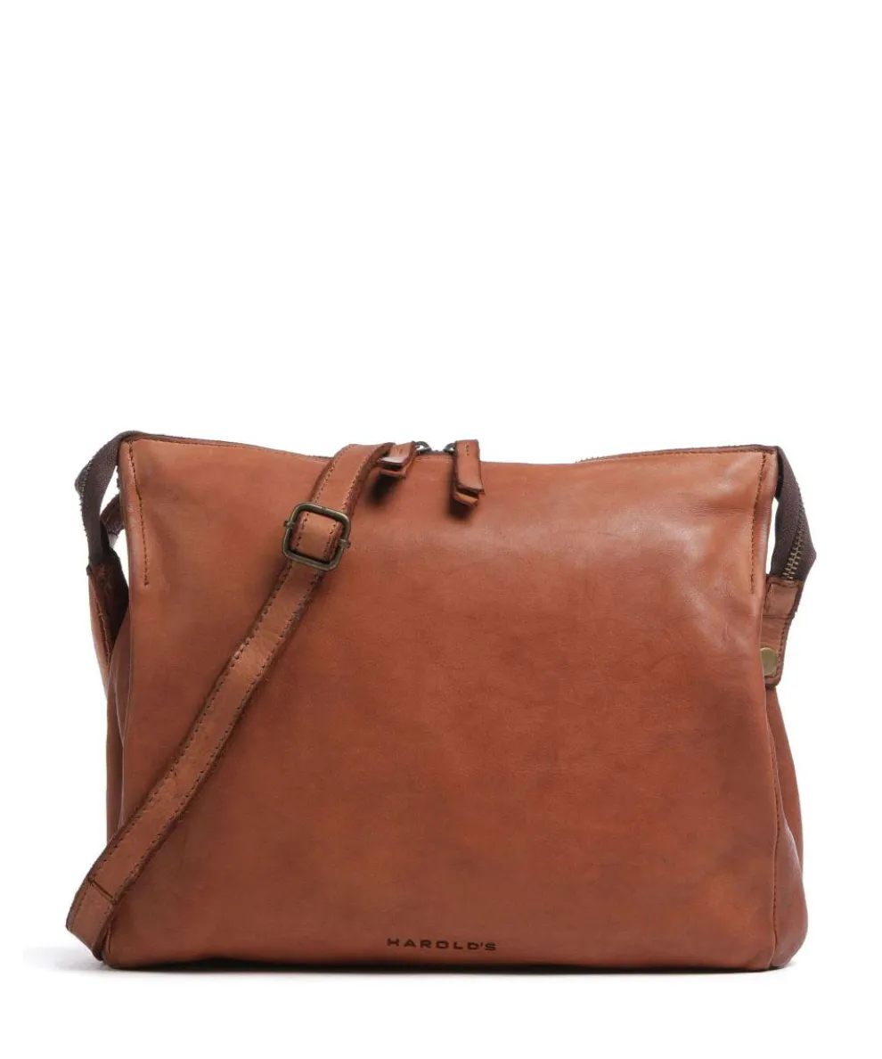 Submarine Schultertasche genarbtes Rindsleder cognac