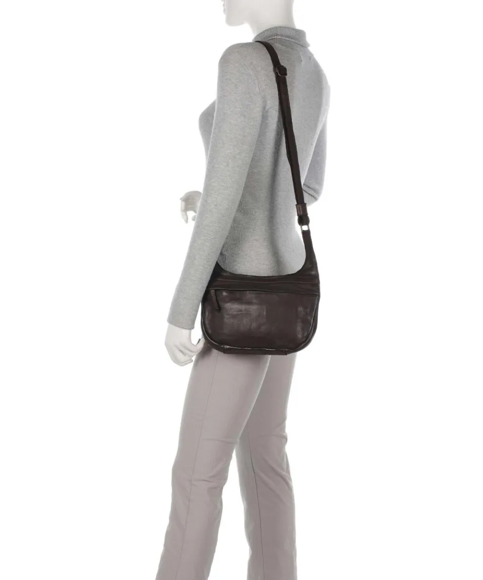 Submarine Schultertasche weiches Rindsleder dunkelbraun