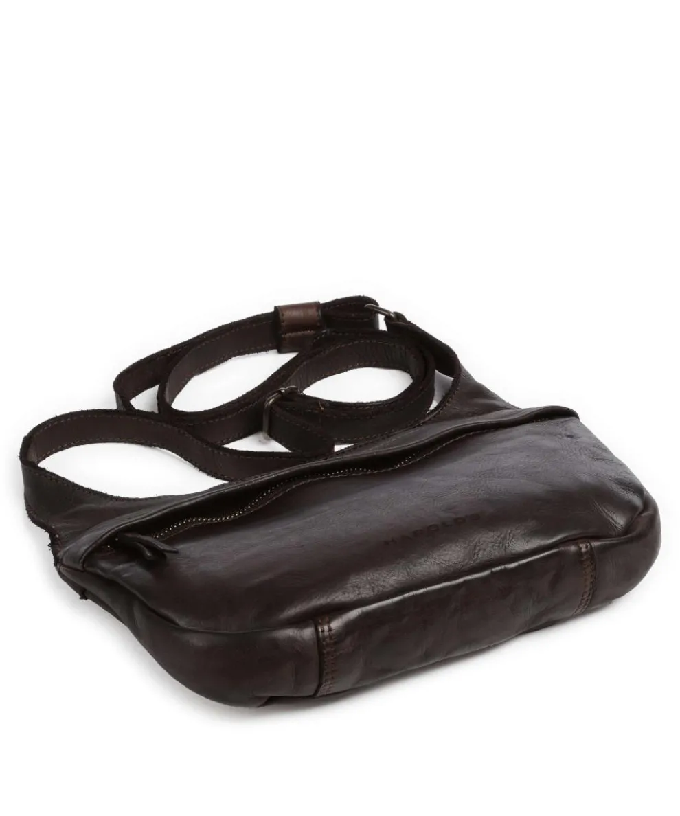Submarine Schultertasche weiches Rindsleder dunkelbraun