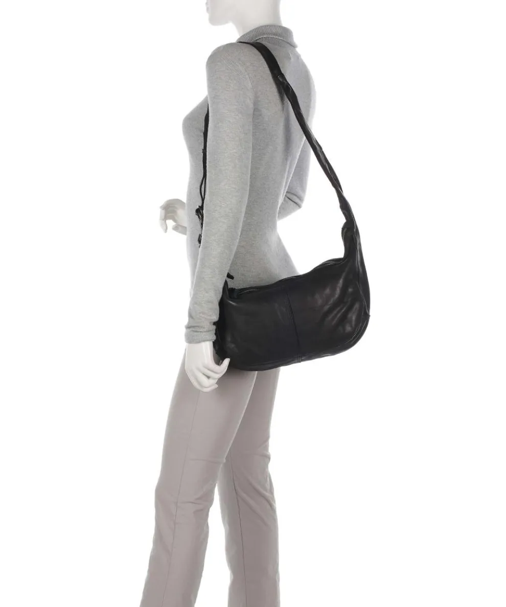 Submarine Schultertasche weiches Rindsleder schwarz