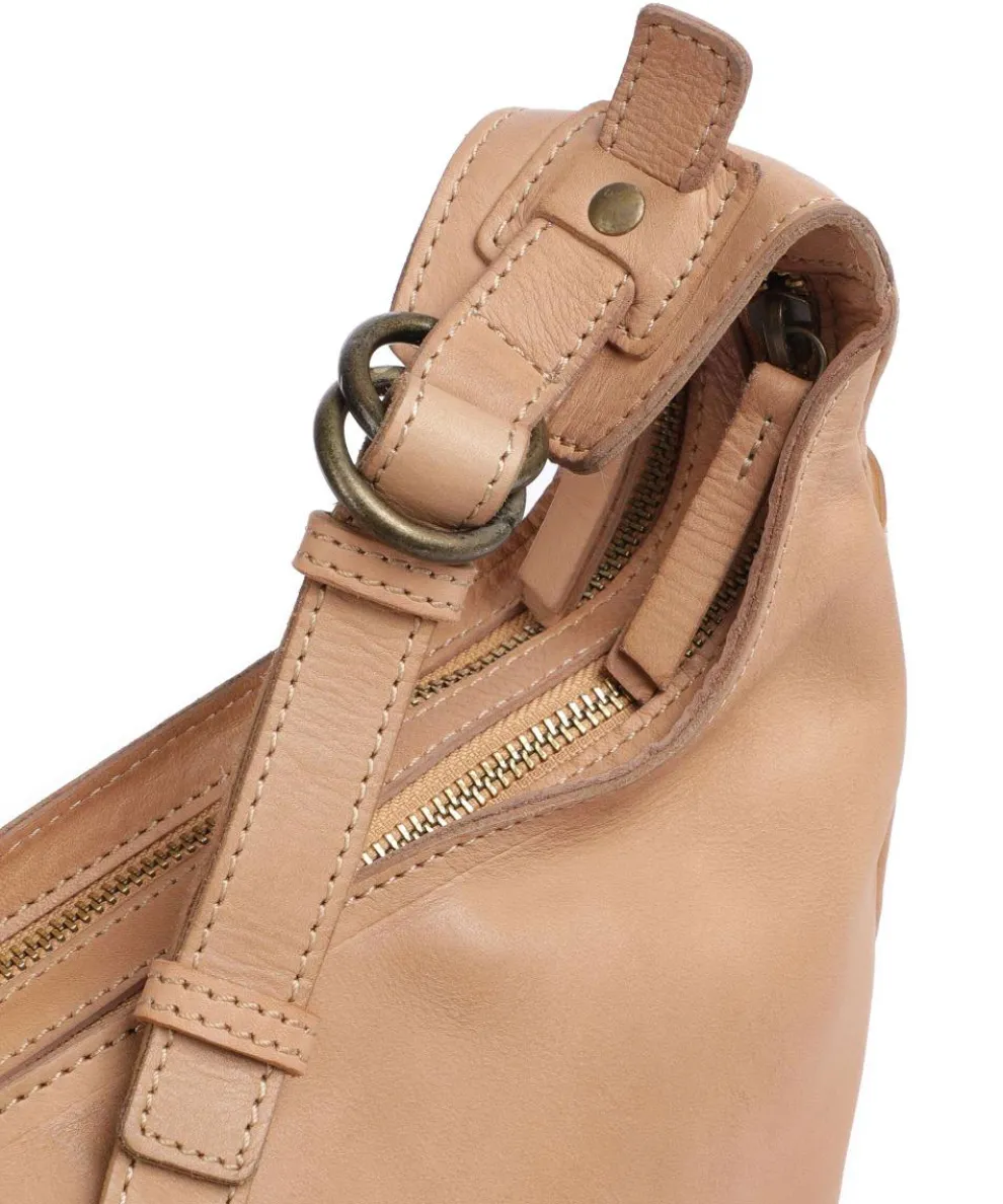 Submarine Schultertasche weiches Rindsleder hellbraun