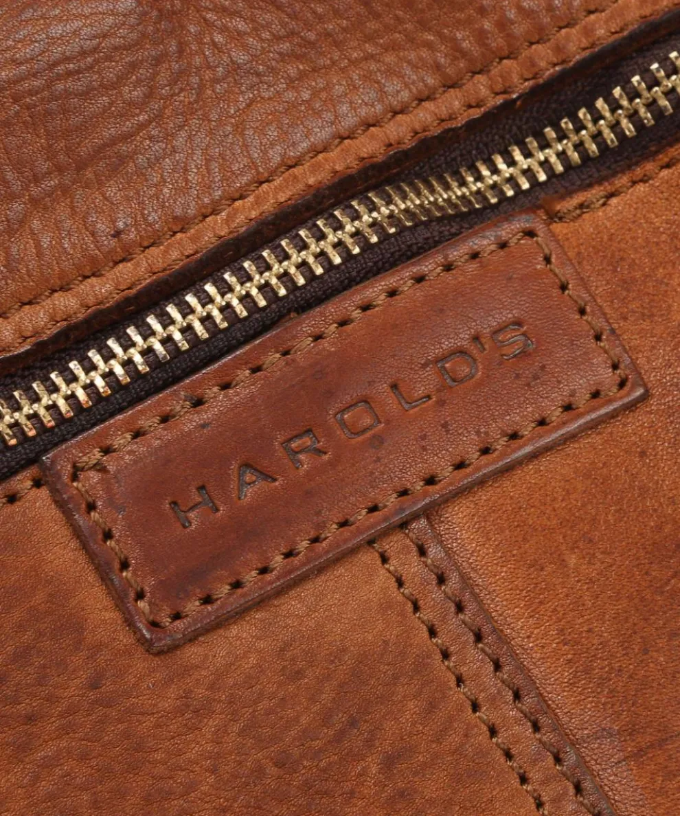 Submarine Schultertasche genarbtes Rindsleder cognac