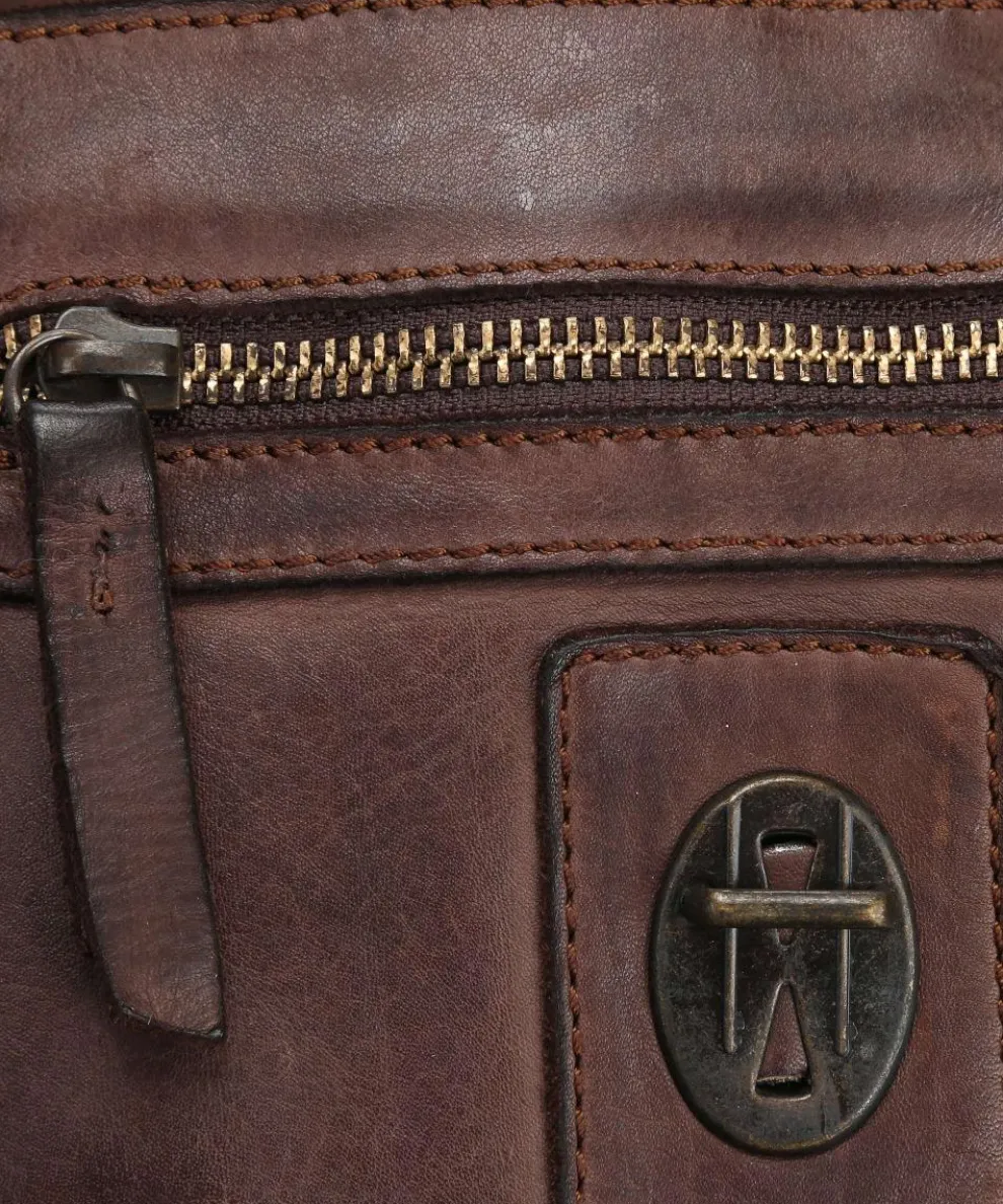 Submarine Umhängetasche fein genarbtes Rindsleder dunkelbraun