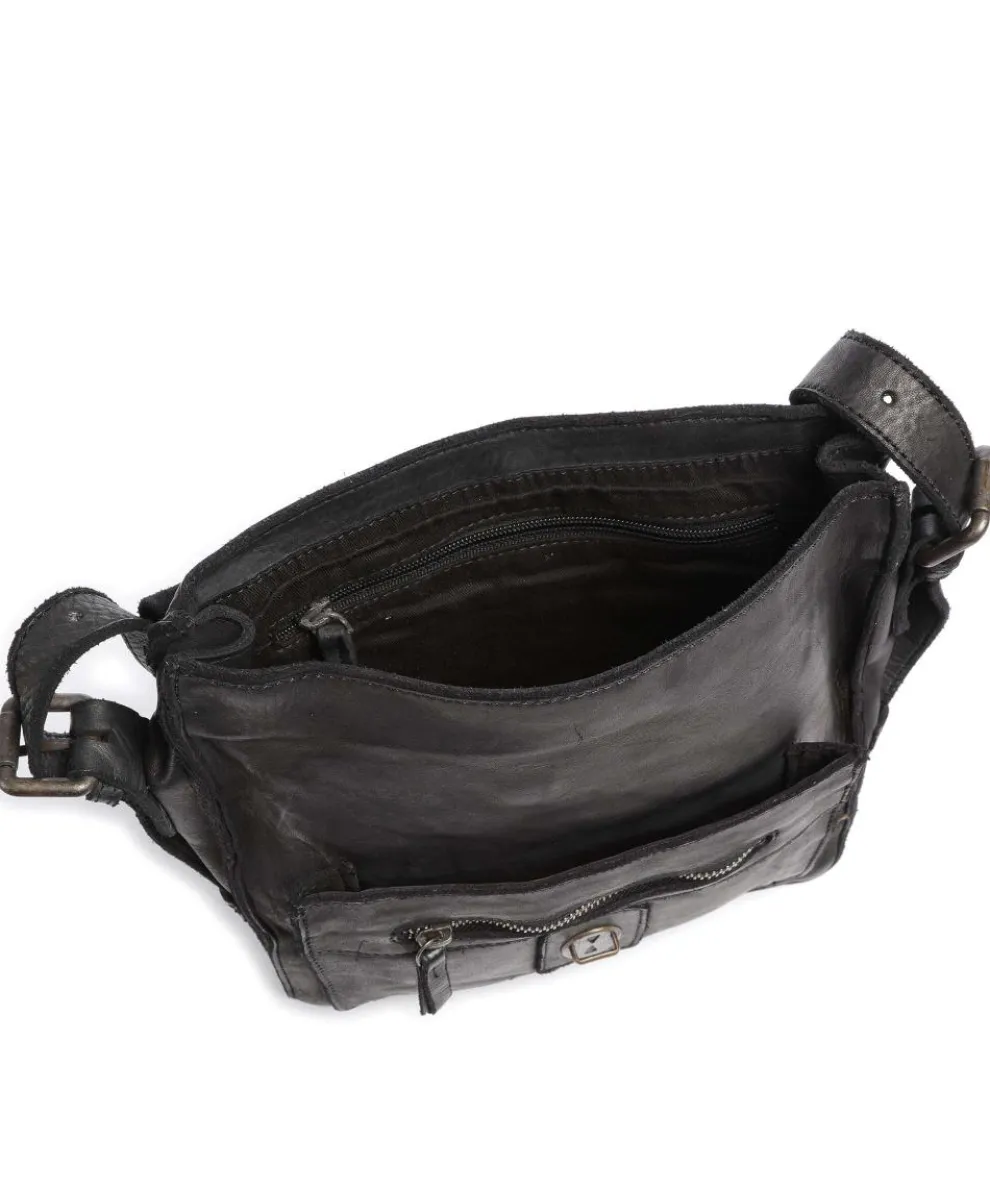 Submarine Umhängetasche fein genarbtes Rindsleder schwarz