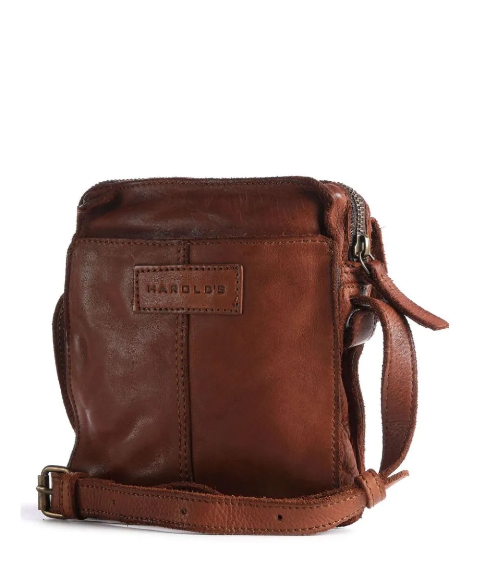 Submarine Umhängetasche genarbtes Rindsleder cognac