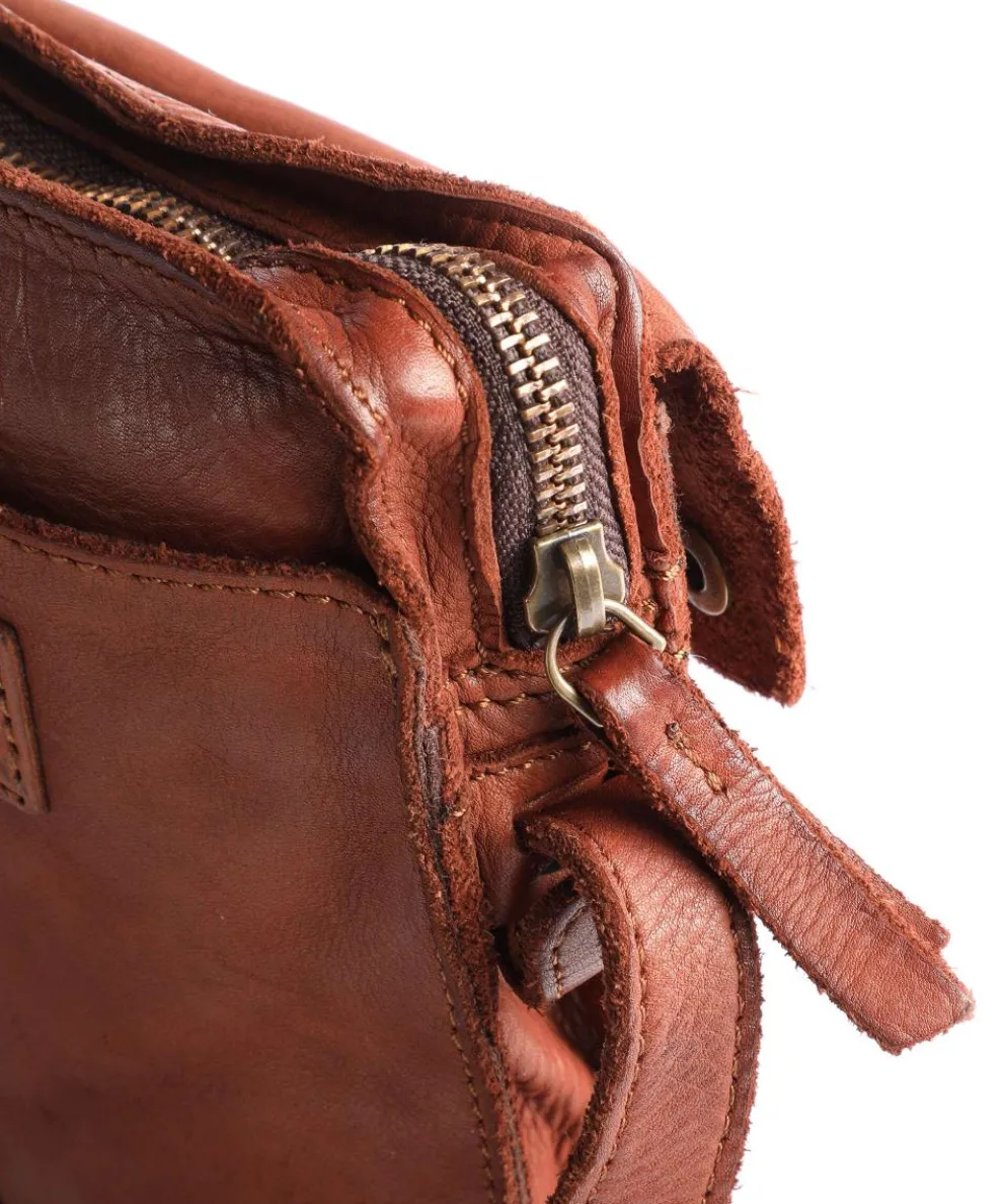 Submarine Umhängetasche genarbtes Rindsleder cognac