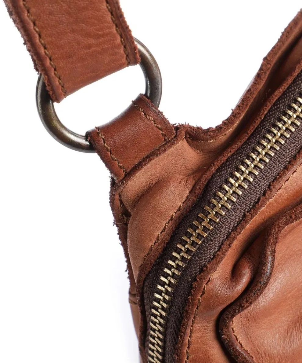 Submarine Umhängetasche genarbtes Leder cognac