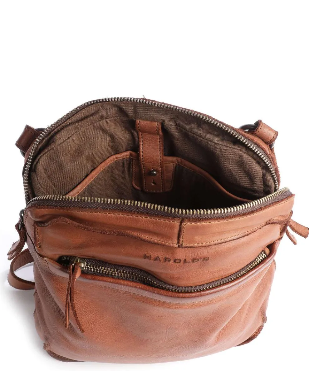 Submarine Umhängetasche genarbtes Leder cognac