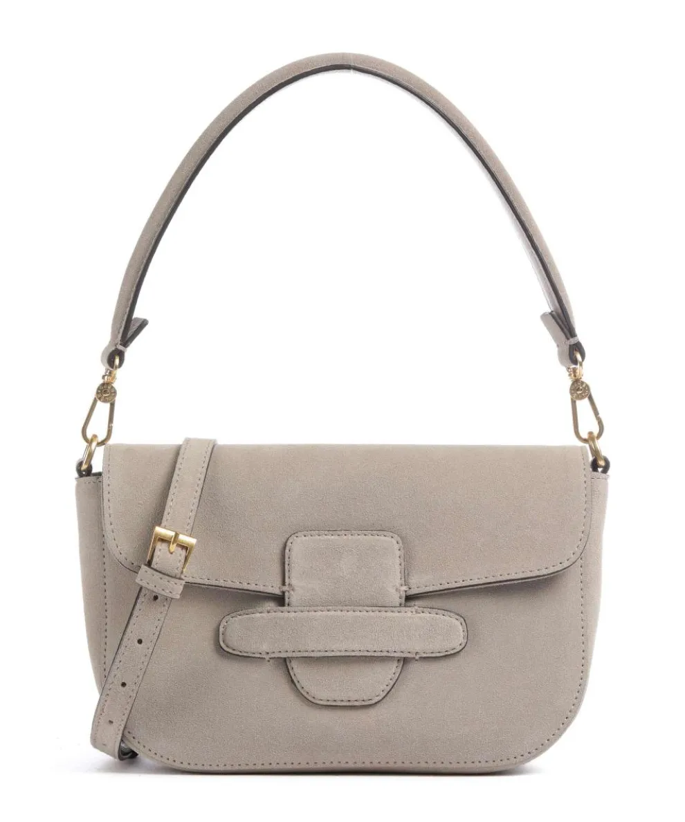 Suede Camilla Schultertasche aufgerautes Leder beige