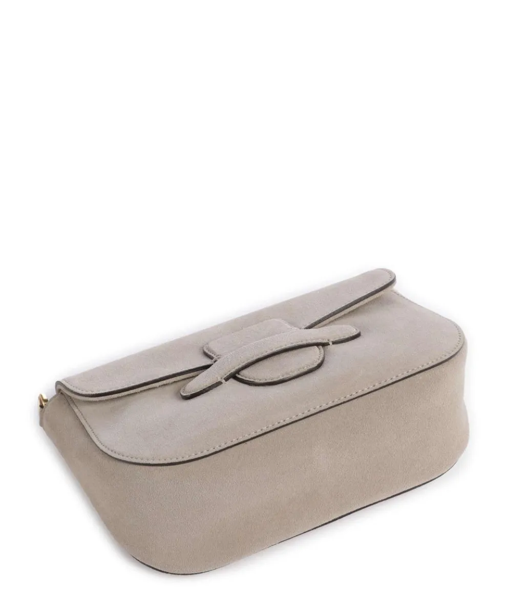 Suede Camilla Schultertasche aufgerautes Leder beige