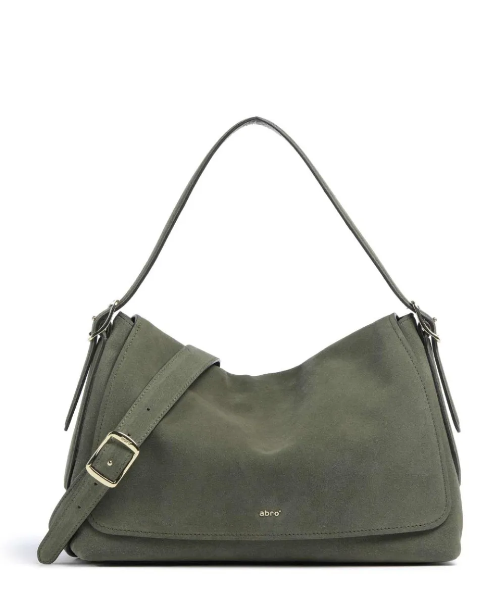 Suede Carina Beuteltasche aufgerautes Leder khaki