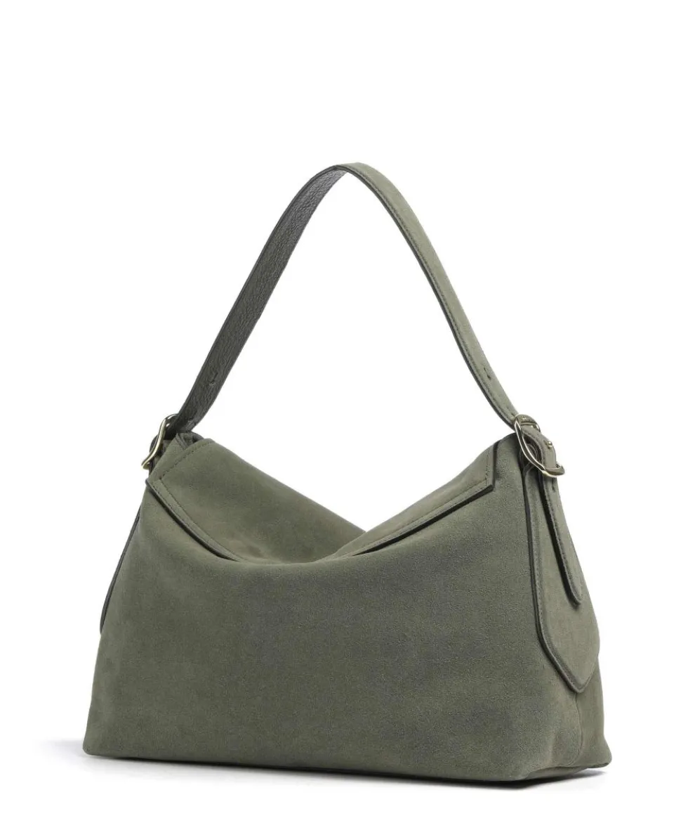 Suede Carina Beuteltasche aufgerautes Leder khaki