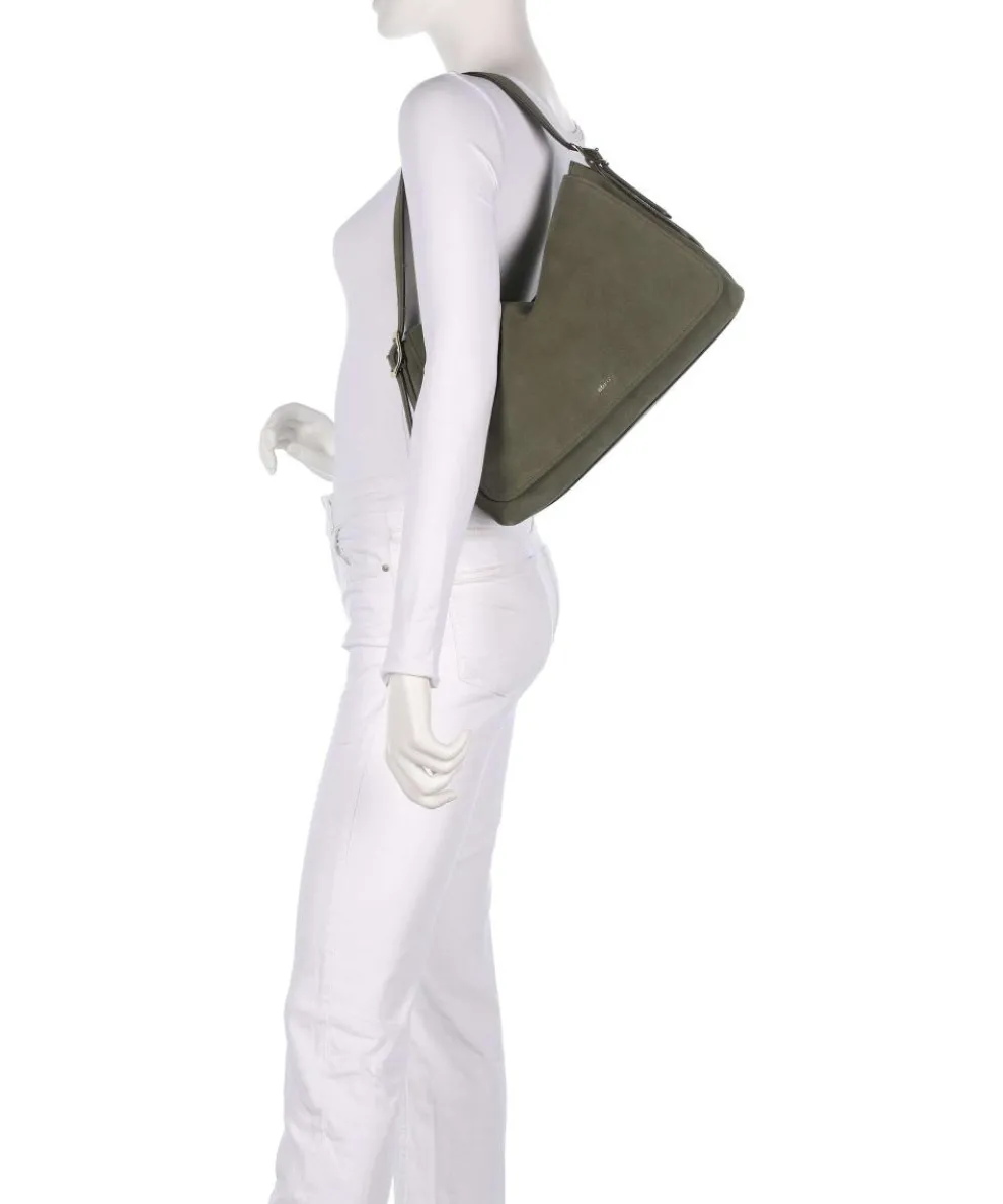 Suede Carina Beuteltasche aufgerautes Leder khaki