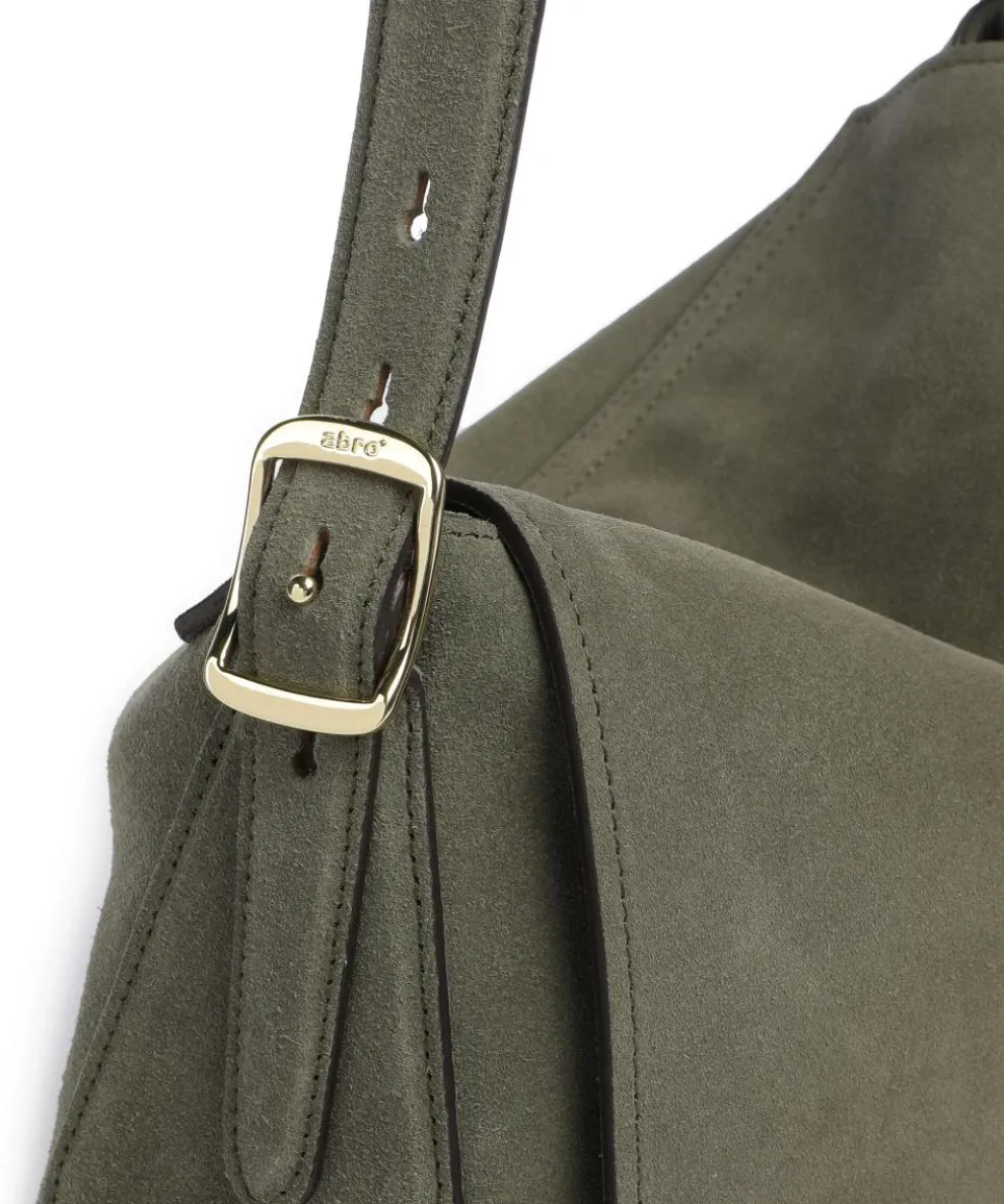 Suede Carina Beuteltasche aufgerautes Leder khaki