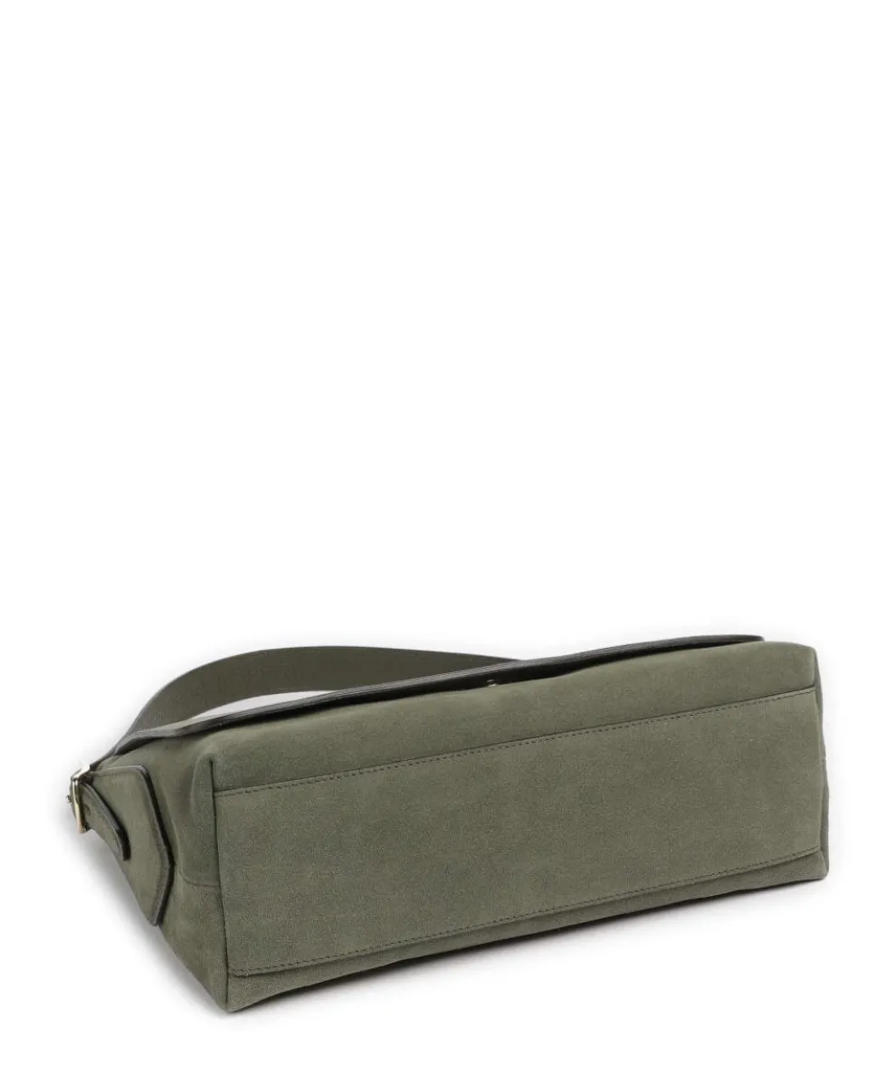 Suede Carina Beuteltasche aufgerautes Leder khaki