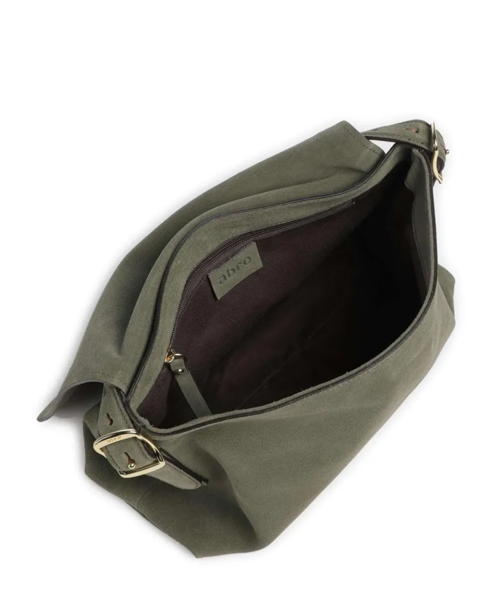 Suede Carina Beuteltasche aufgerautes Leder khaki