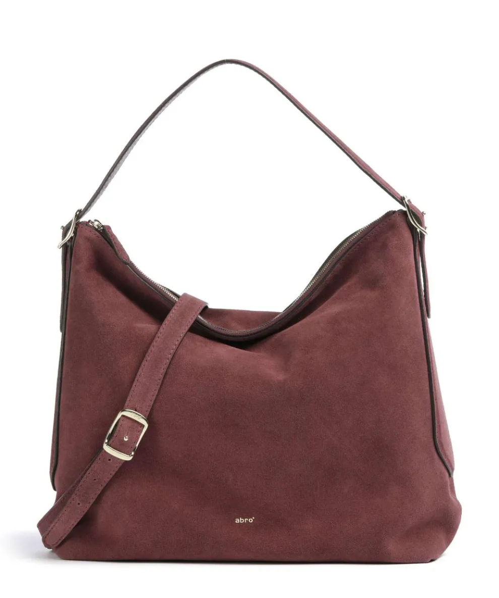 Suede Carina Beuteltasche aufgerautes Leder bordeaux