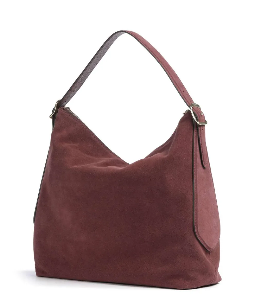 Suede Carina Beuteltasche aufgerautes Leder bordeaux