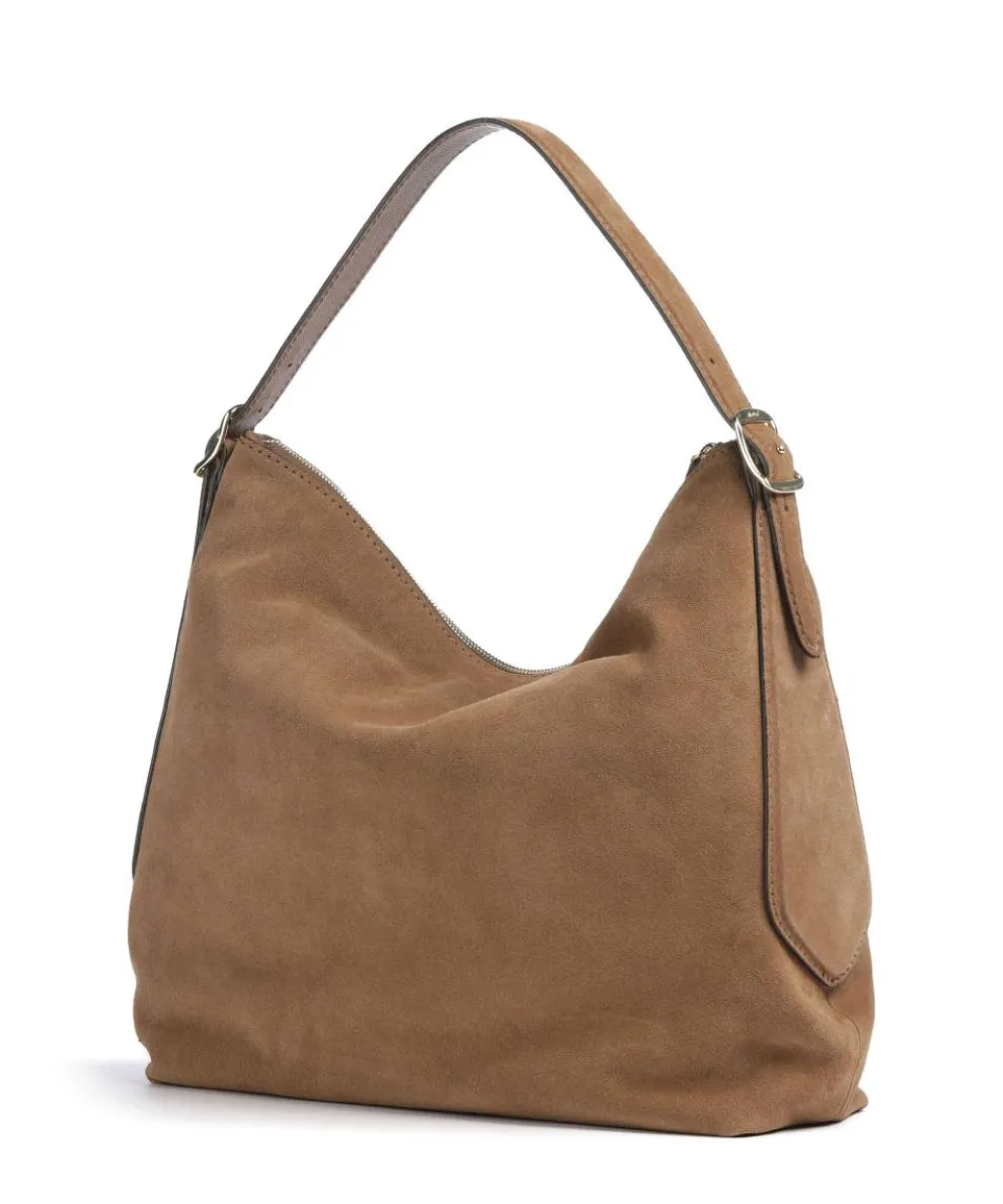 Suede Carina Beuteltasche aufgerautes Leder camel
