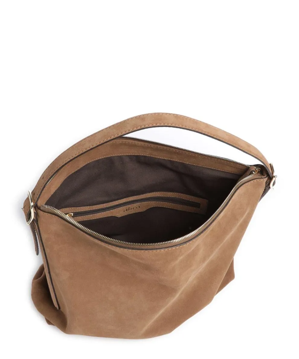 Suede Carina Beuteltasche aufgerautes Leder camel