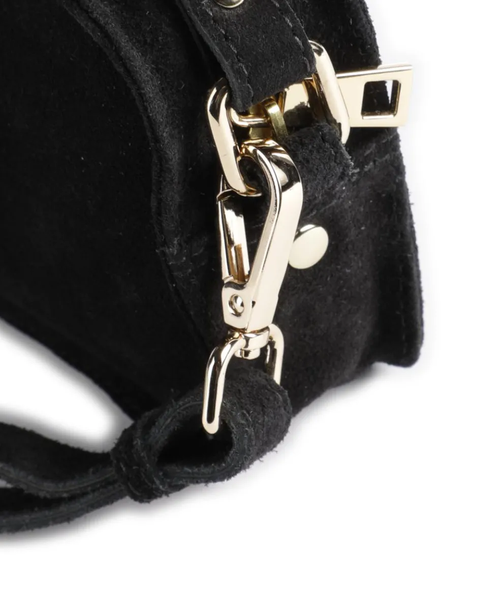 Suede Helena Umhängetasche aufgerautes Leder schwarz