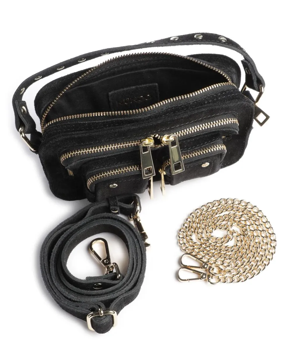 Suede Helena Umhängetasche aufgerautes Leder schwarz