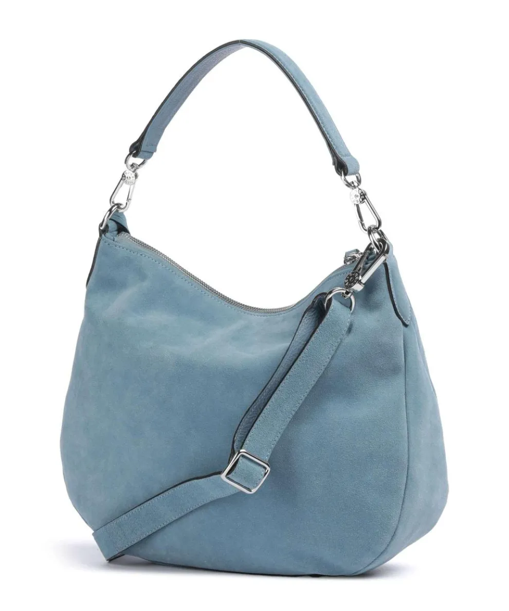 Suede Juna Beuteltasche aufgerautes Rindsleder blau