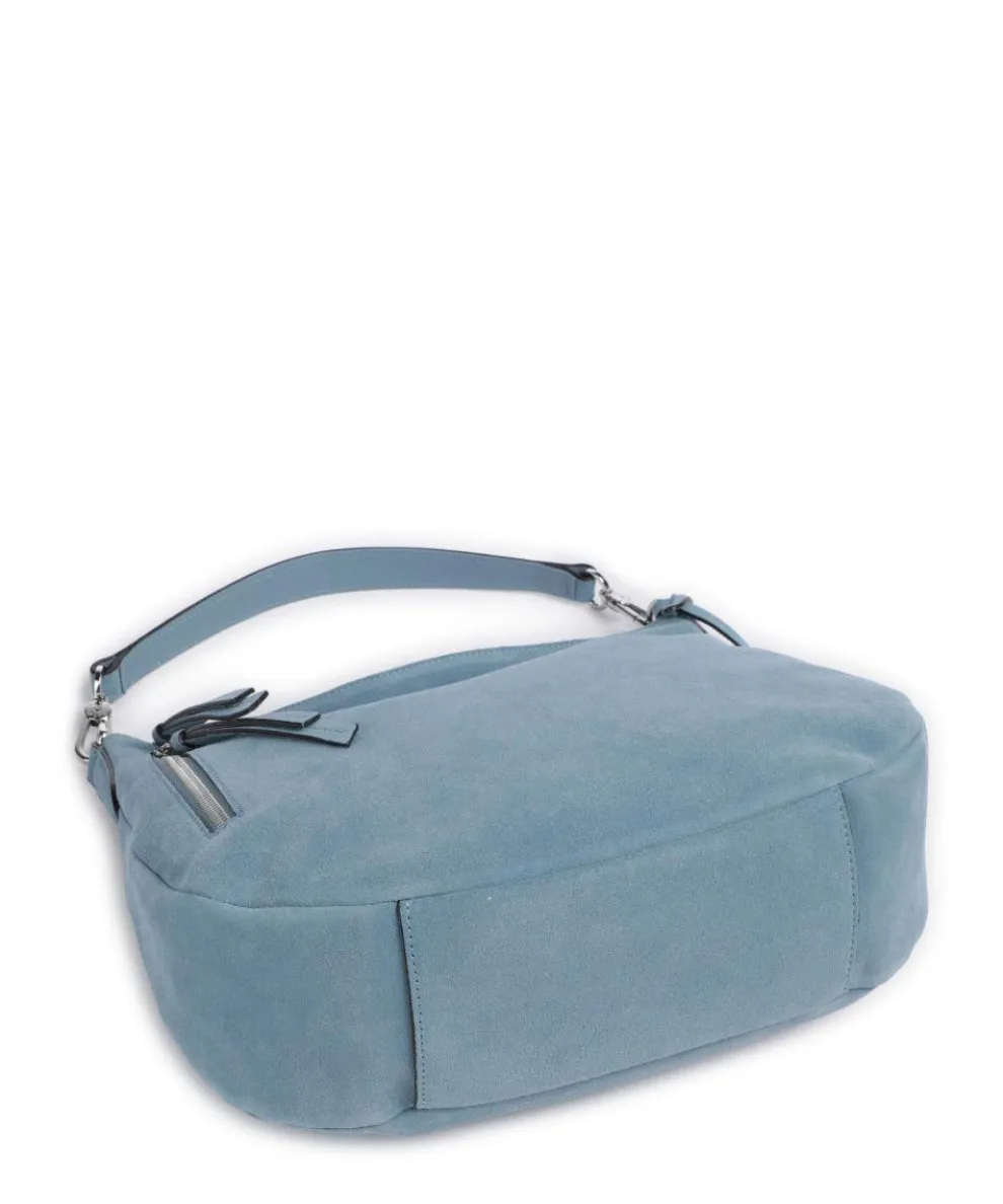 Suede Juna Beuteltasche aufgerautes Rindsleder blau