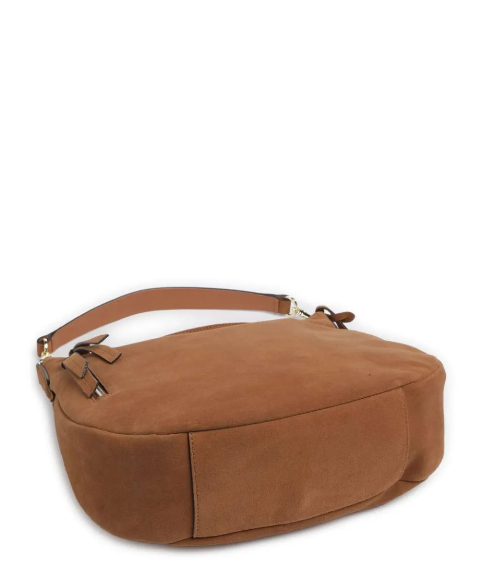 Suede Juna Beuteltasche aufgerautes Rindsleder braun