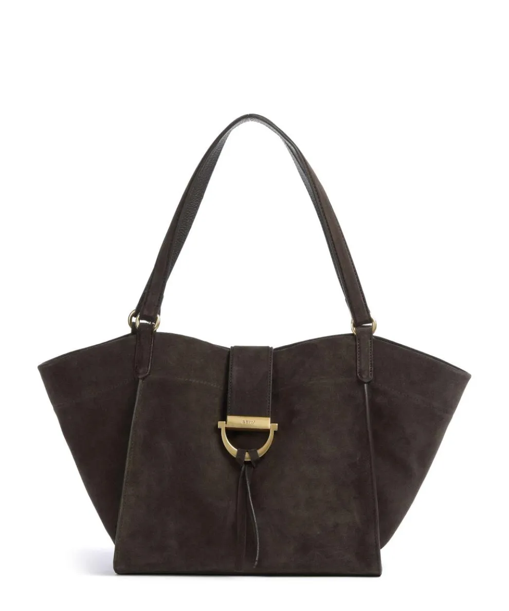 Suede Temi Shopper aufgerautes Leder dunkelbraun