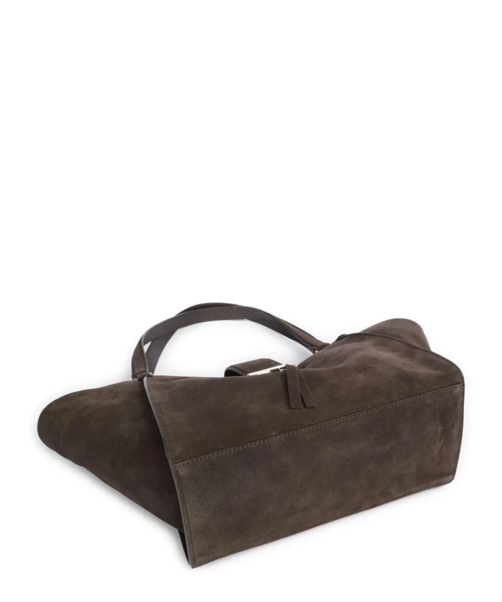 Suede Temi Shopper aufgerautes Leder dunkelbraun