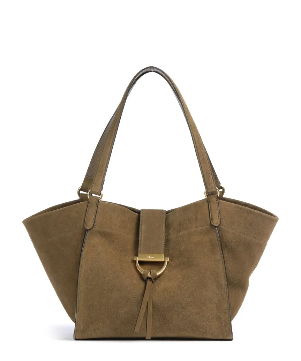 Suede Temi Shopper aufgerautes Leder olivgrün