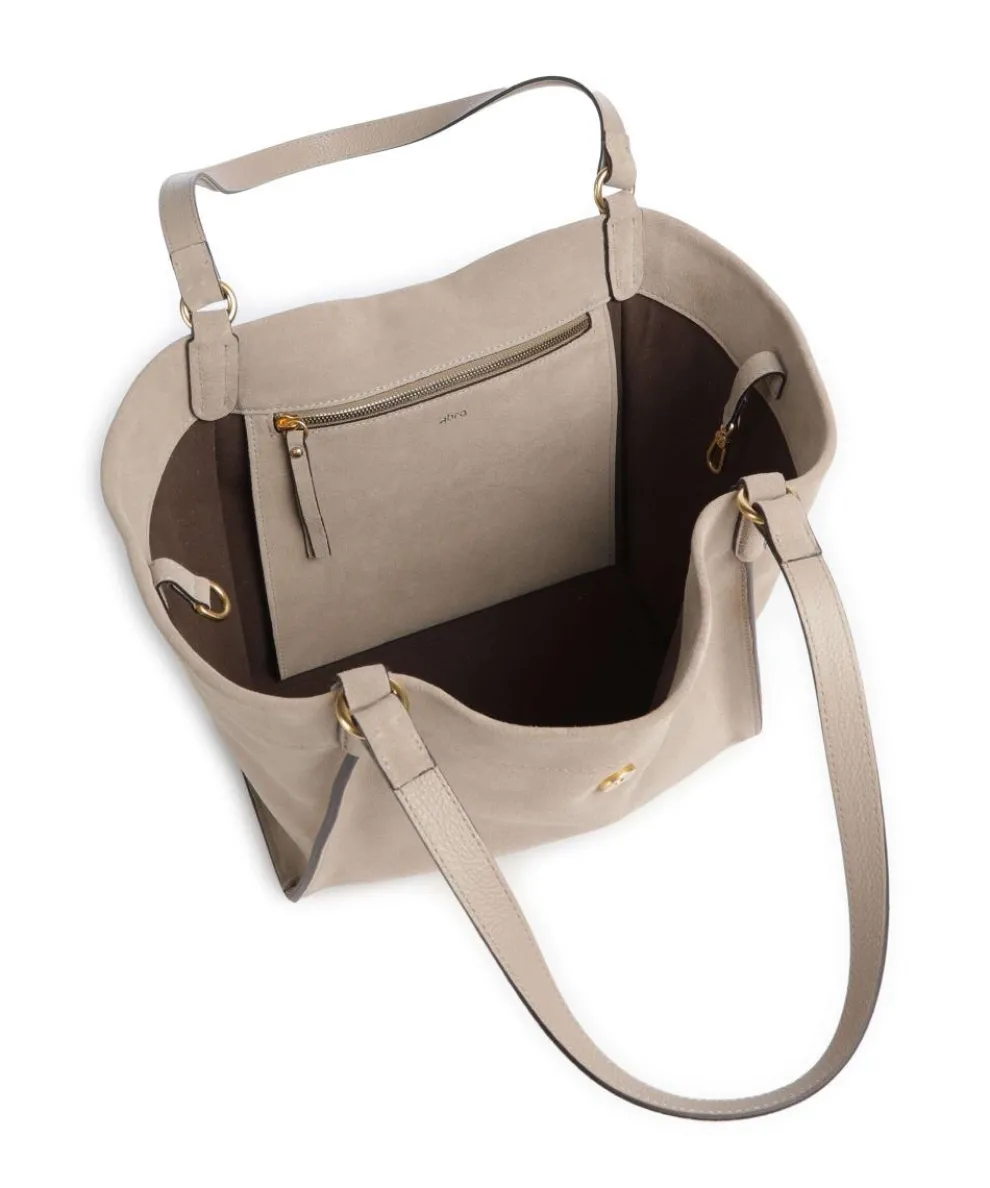 Suede Temi Shopper aufgerautes Leder hellgrau