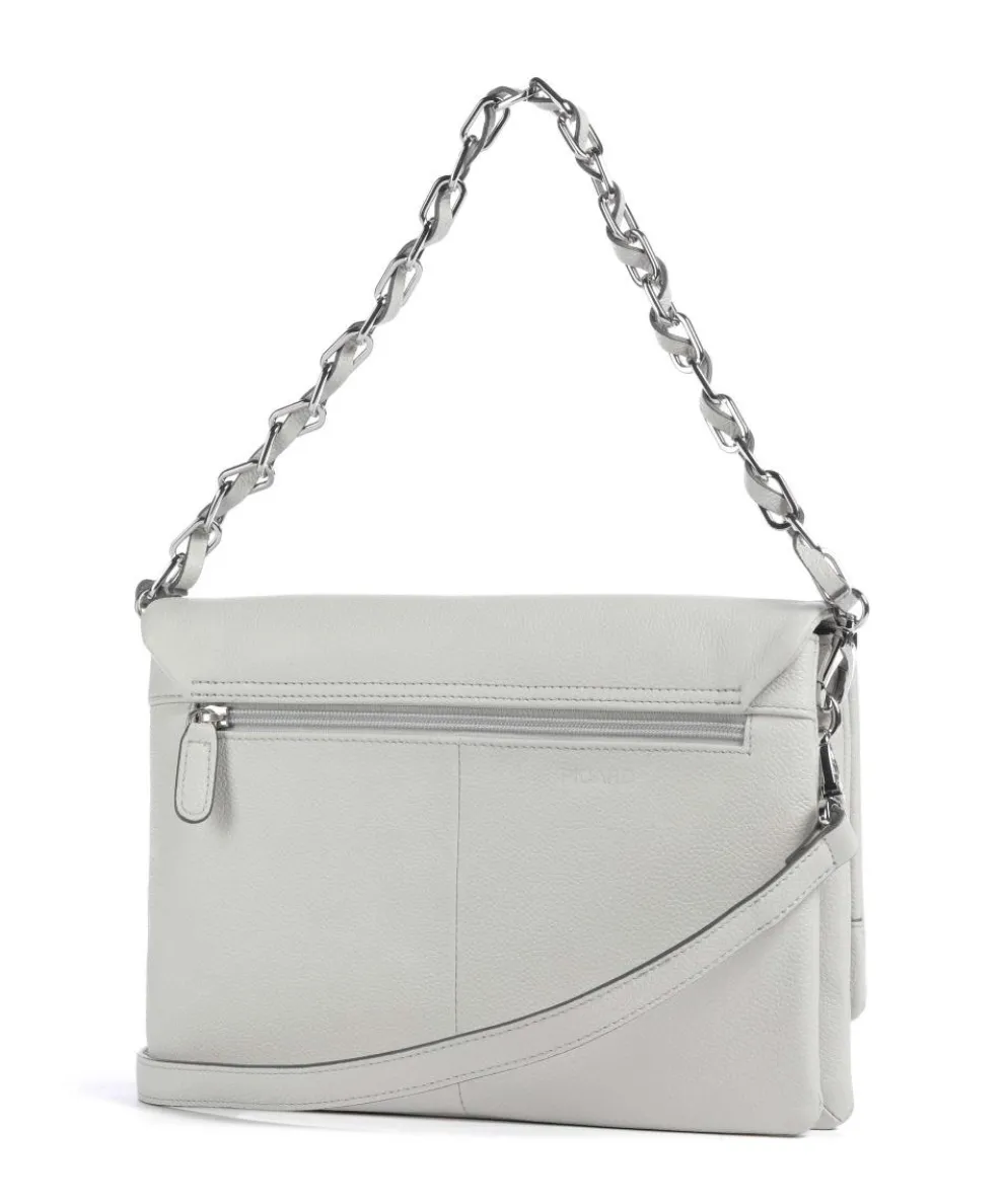 Sugar Pop Schultertasche genarbtes Rindsleder hellgrau