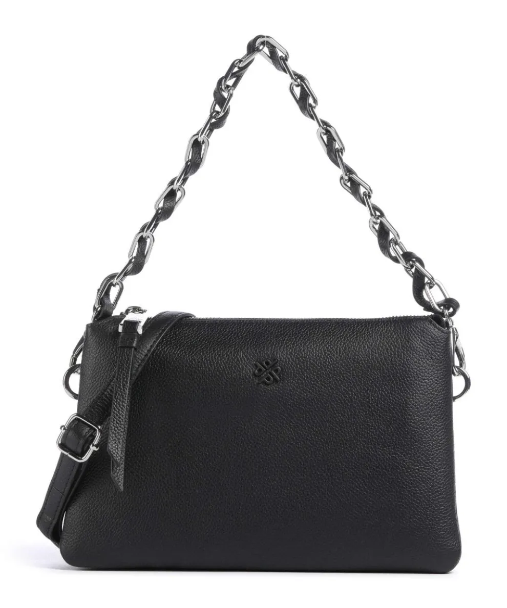 Sugar Pop Schultertasche genarbtes Rindsleder schwarz