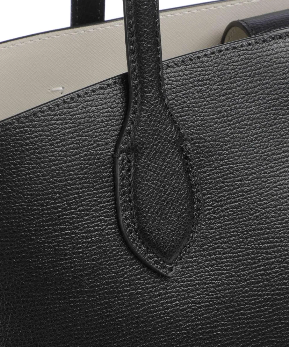 Suite Shopper genarbtes Rindsleder schwarz