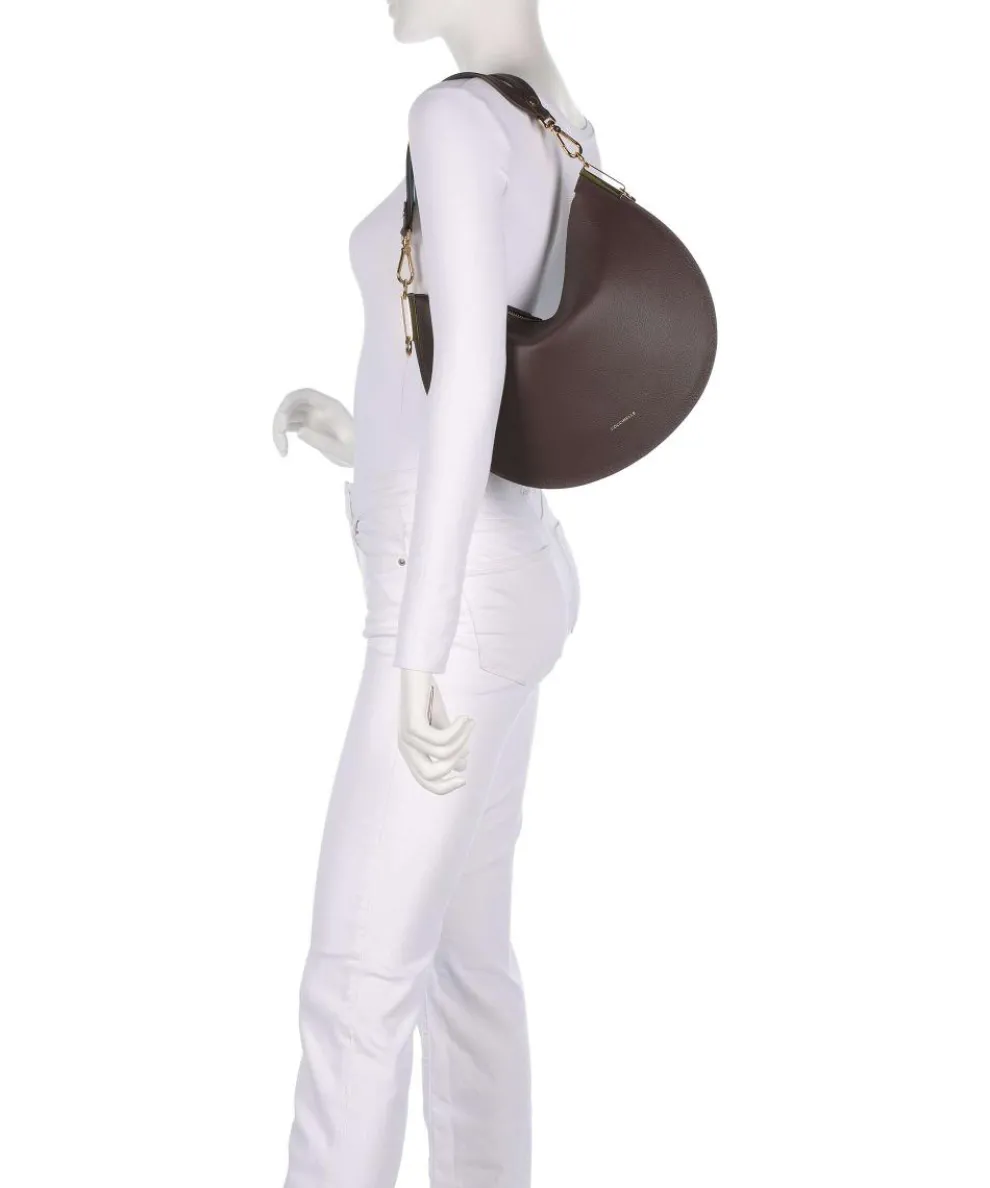 Sunup Beuteltasche genarbtes Leder dunkelbraun