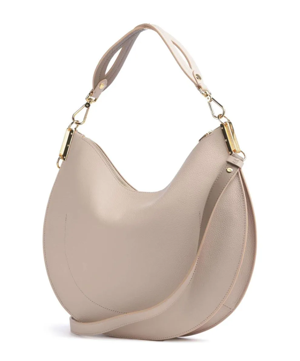 Sunup Beuteltasche genarbtes Rindsleder beige