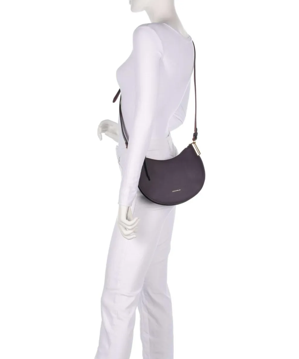 Sunup Schultertasche genarbtes Rindsleder pflaume