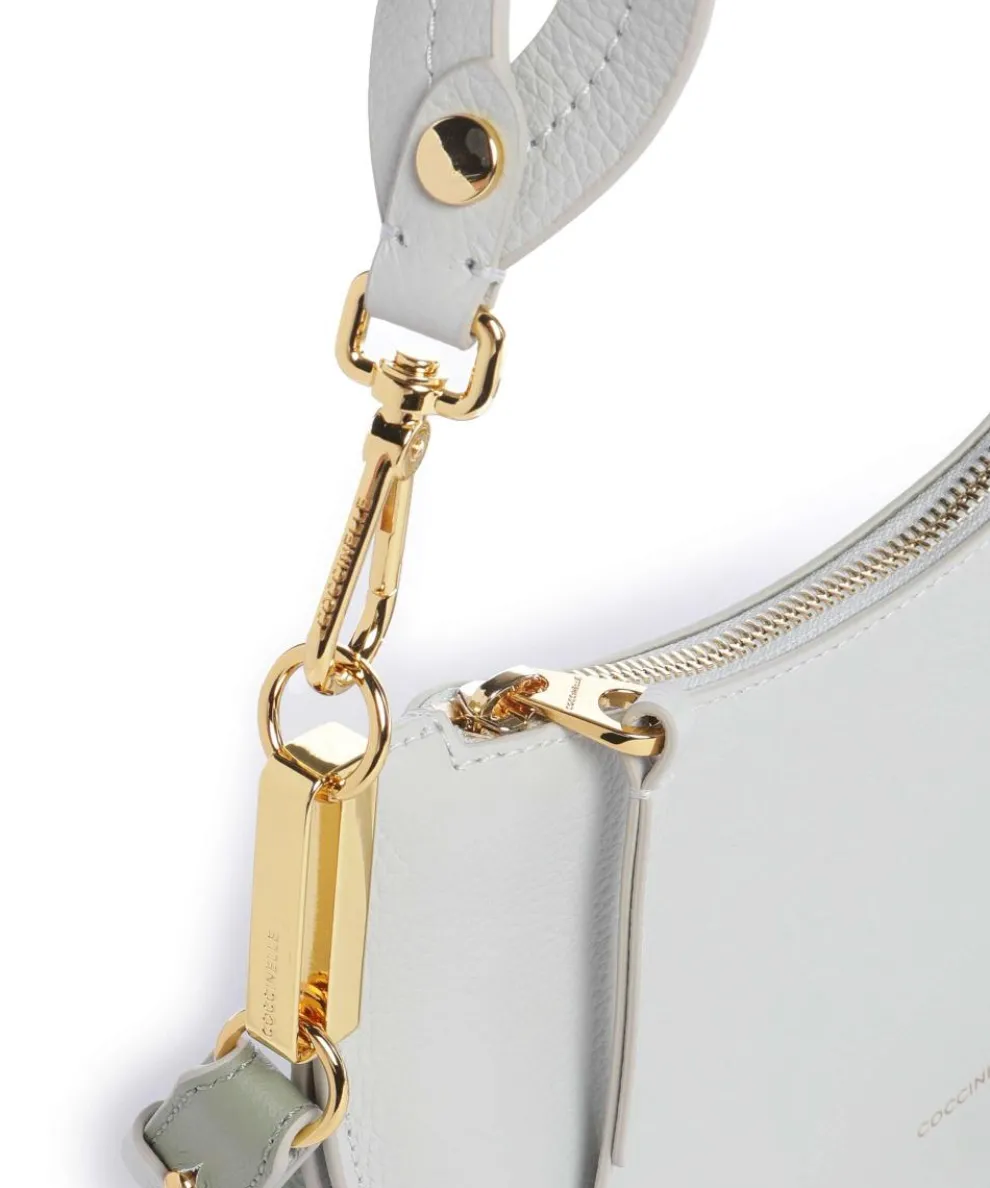 Sunup Schultertasche genarbtes Rindsleder hellblau