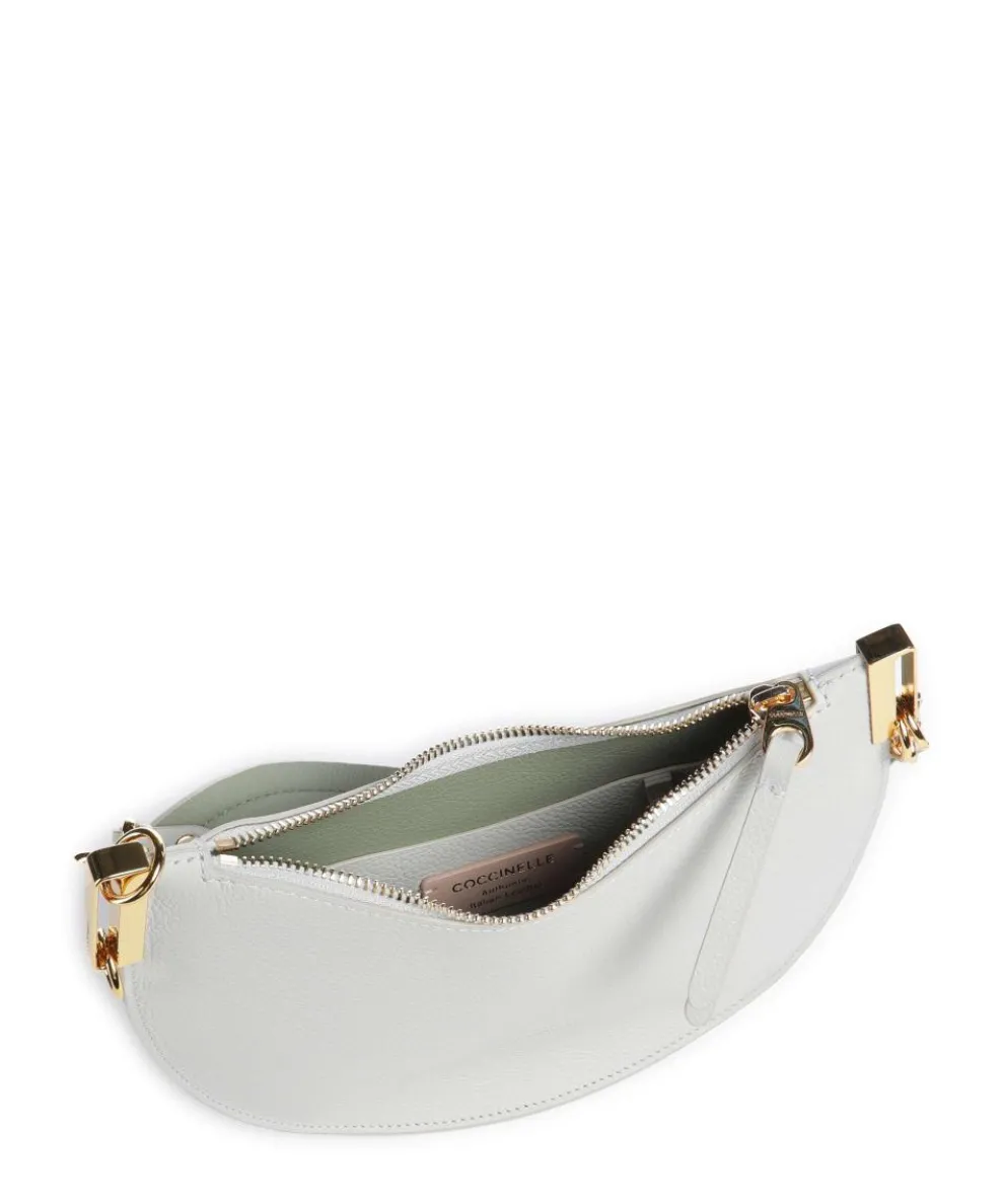 Sunup Schultertasche genarbtes Rindsleder hellblau