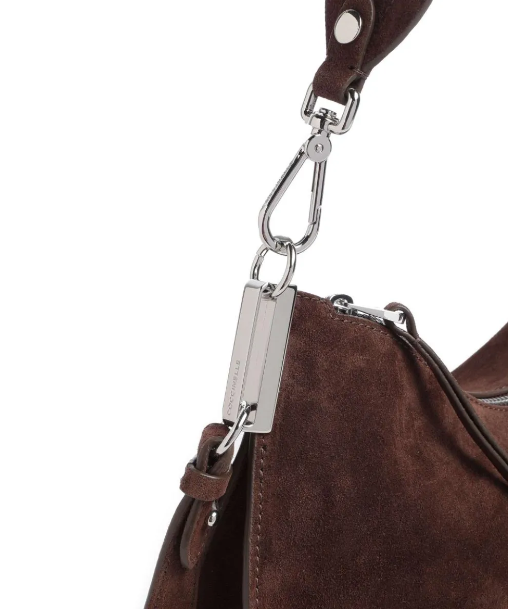 Sunup Suede Beuteltasche aufgerautes Leder dunkelbraun