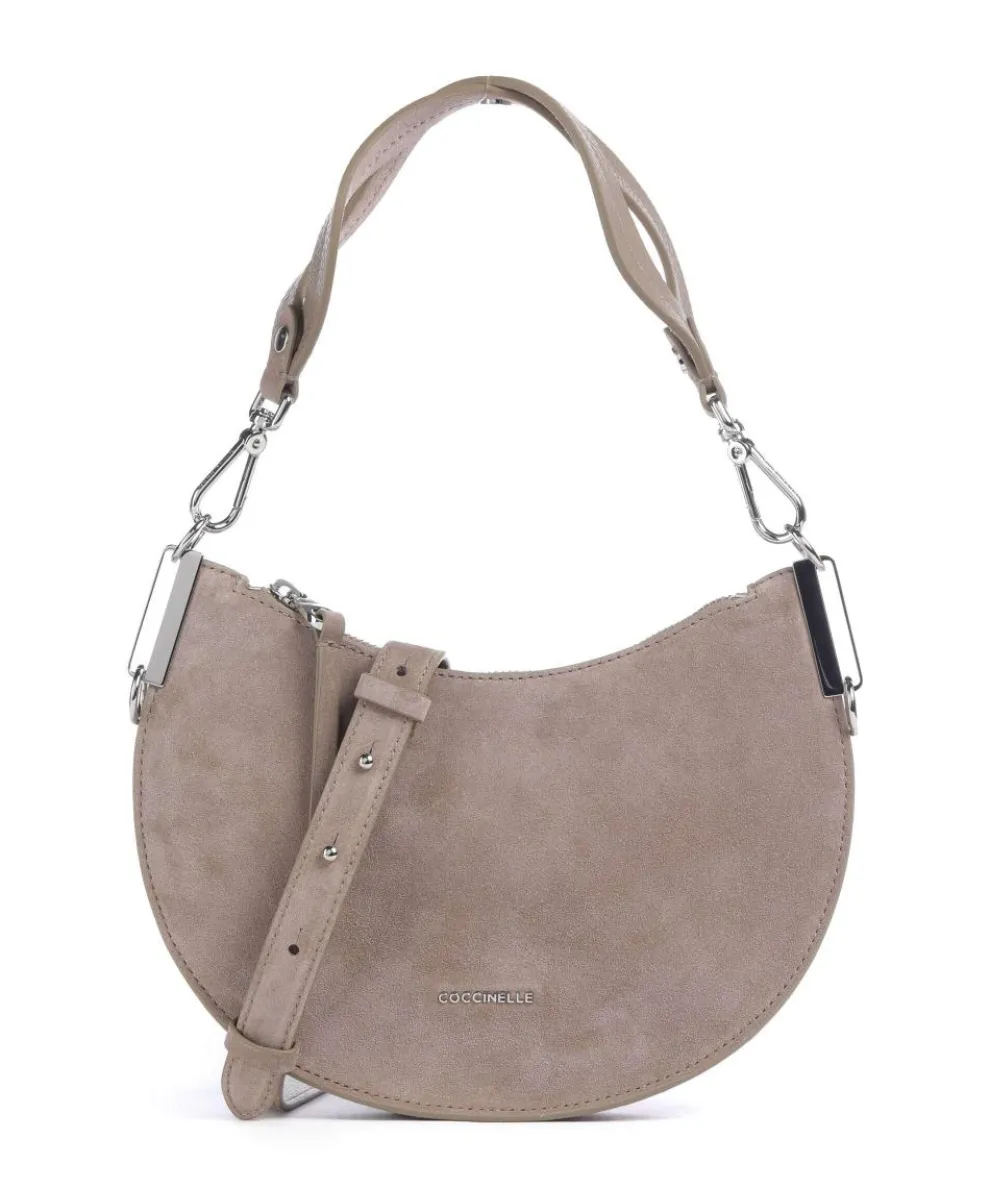 Sunup Suede Schultertasche aufgerautes Rindsleder taupe
