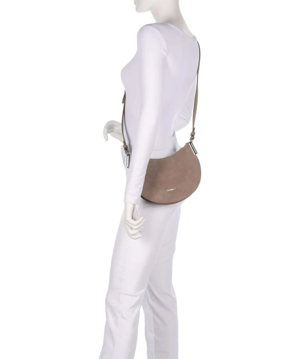 Sunup Suede Schultertasche aufgerautes Rindsleder taupe