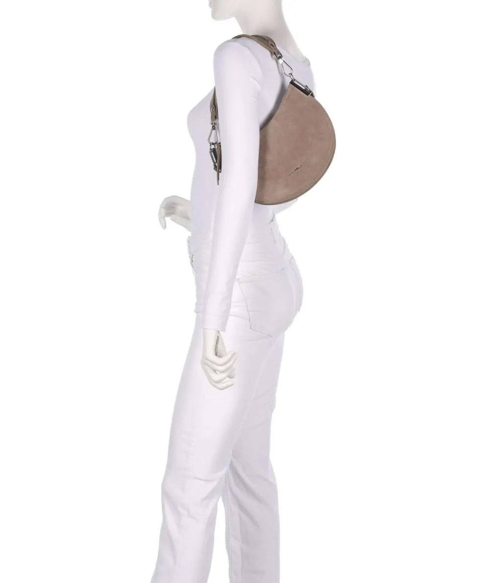 Sunup Suede Schultertasche aufgerautes Rindsleder taupe