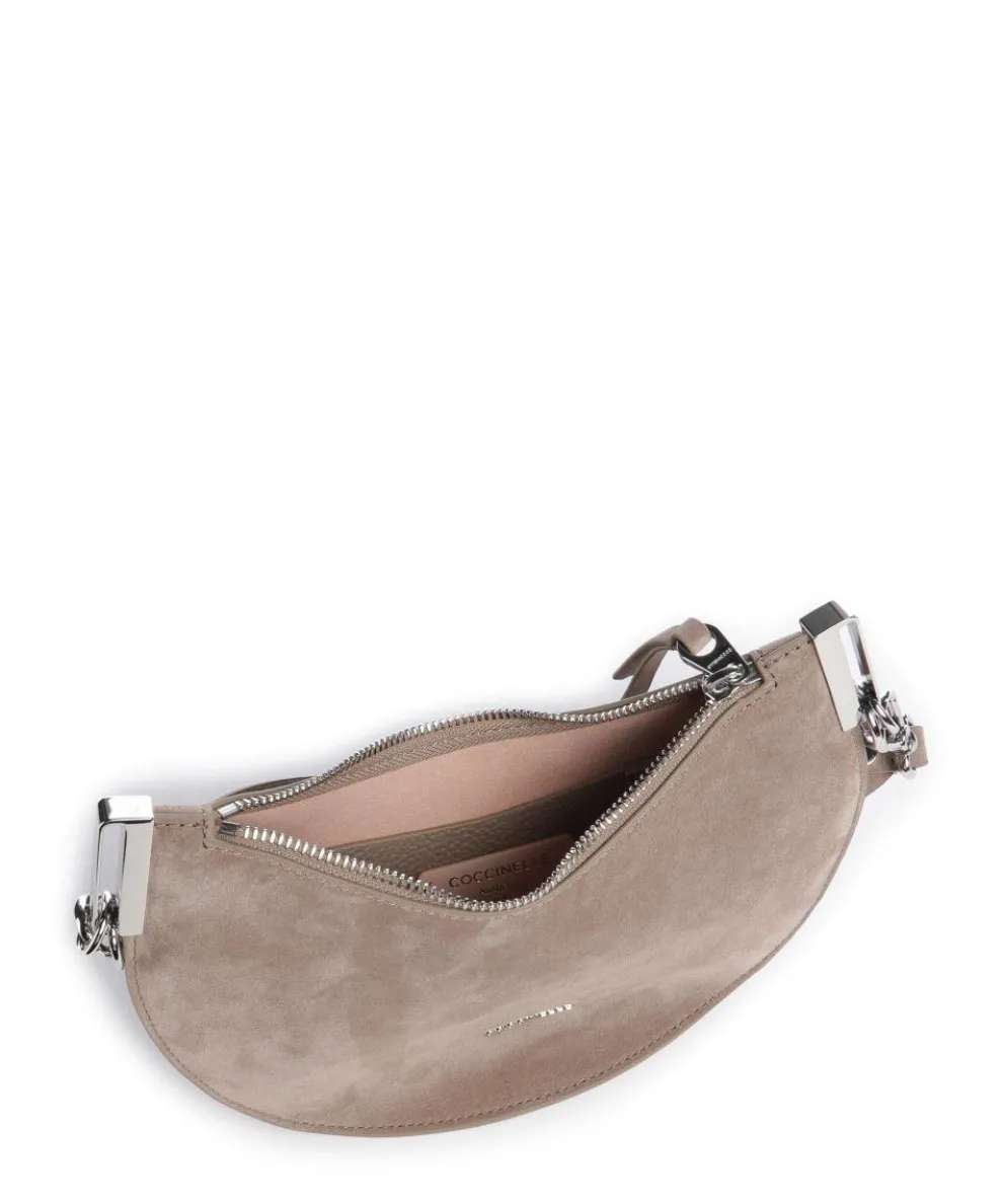 Sunup Suede Schultertasche aufgerautes Rindsleder taupe