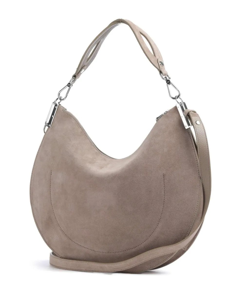 Sunup Suede Schultertasche aufgerautes Rindsleder taupe