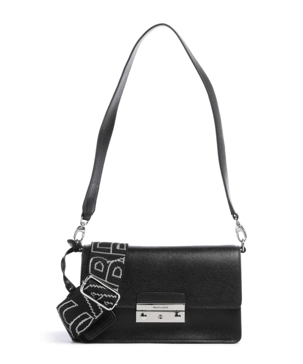 Super Star Schultertasche Saffiano-Rindsleder schwarz